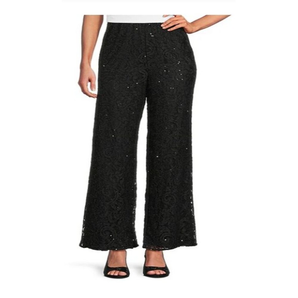 Alex Evenings Women Alex Evenings Sequin Lace Wide legs Pant Sequin Size small